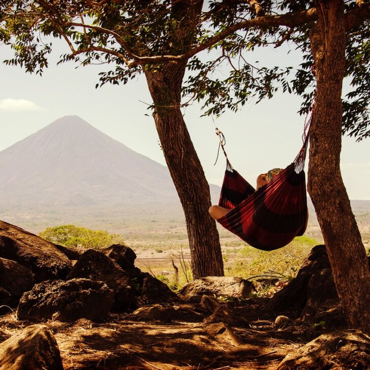 chilling in hammock outdoors in nature