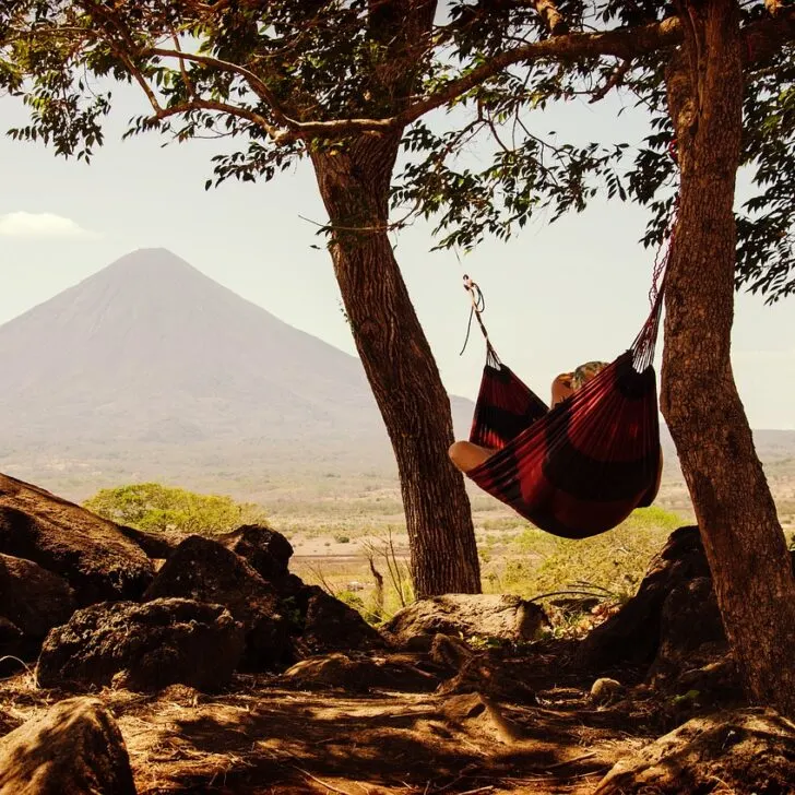 chilling in hammock outdoors in nature